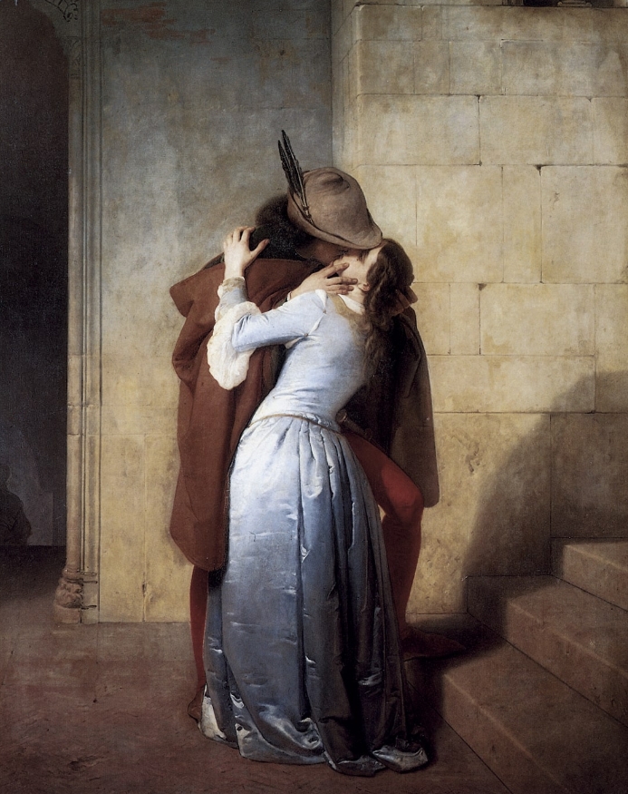 un uomo e una donna raffigurate in un dipinto famoso, rappresentano la definizione di amore tra filosofia e realtà